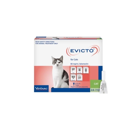 Evicto Spot-On (Selamectin) For Cats 2.6-7.5kg (Green) 4 Pack