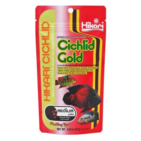 Hikari Cichlid Gold Fish Color Enhancing Diet Medium Pellet 1 Pack