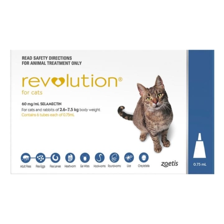 Revolution (Selamectin) For Cats (Blue) 6 Pack