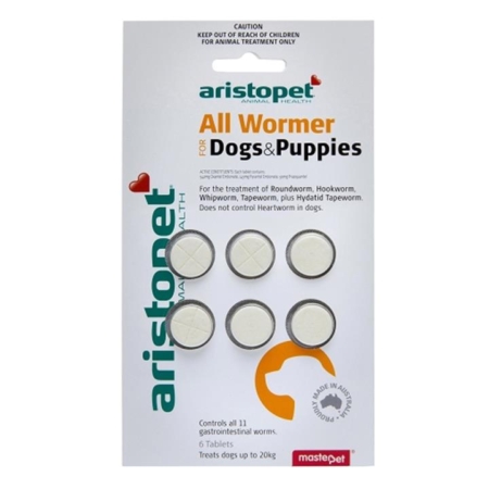 Aristopet Allwormers For Dogs/Puppies 4 Tablets