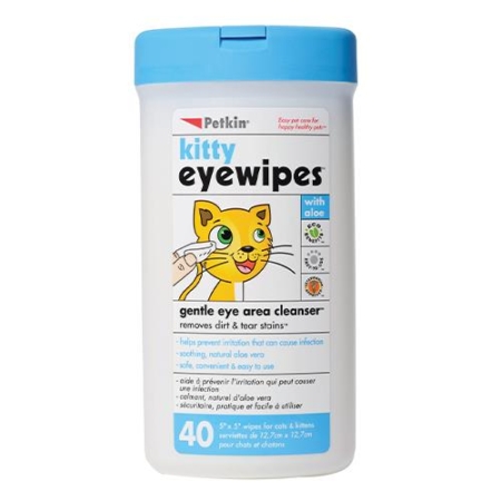 Petkin Kitty Eye Wipes For Cats And Kittens  40 Pack