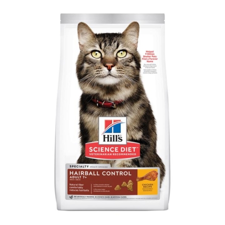 Hill's Science Diet Adult 7+ Hairball Control Chicken Senior Dry Cat Food  7.03 Kg