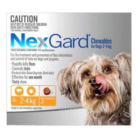 Nexgard Chewables For Very Small Dogs (2 - 4 Kg) Orange 12 Chews