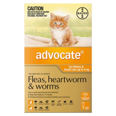 Advocate For Kittens & Small Cats Up To 4kg (Orange) 3 Doses