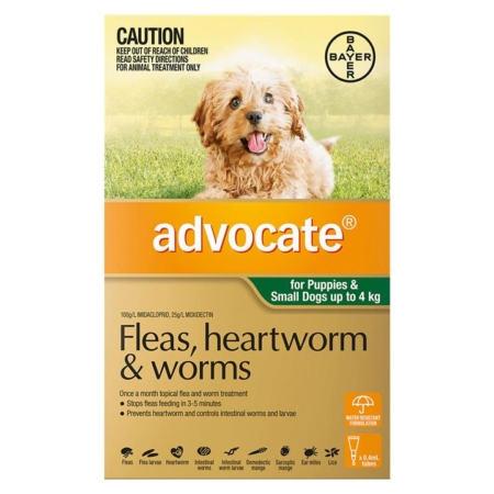 Advocate For Dogs Up To 4 Kg (Small Dogs/Pups) Green 1 Dose