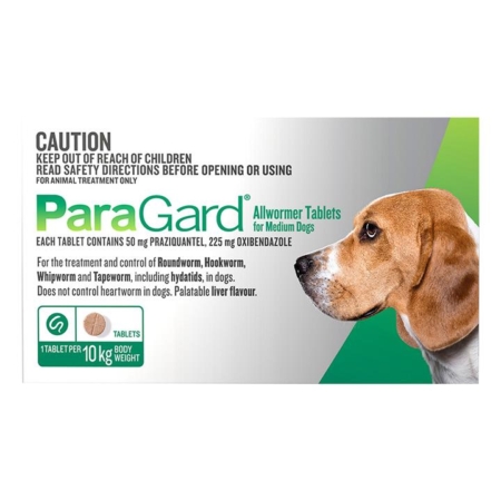 Paragard Broad Spectrum Wormer For Dogs 10kg 100 Tablet