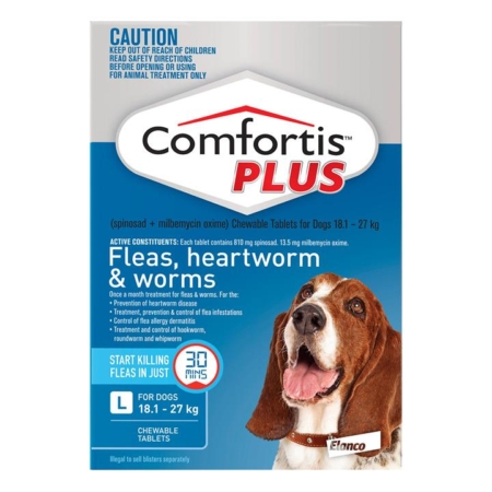 Comfortis Plus For Large Dogs 18.1-27kg (Blue) 6 Chews