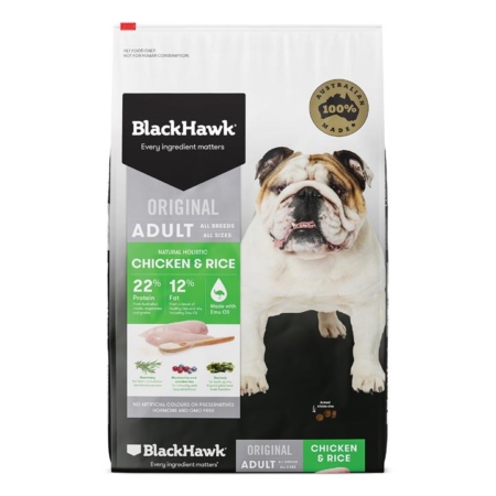 Black Hawk Chicken & Rice Adult Dog Dry Food   10 Kg