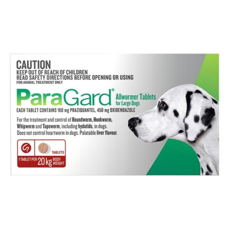 Paragard Broad Spectrum Wormer For Large Dogs 20 Kg 3 Tablet