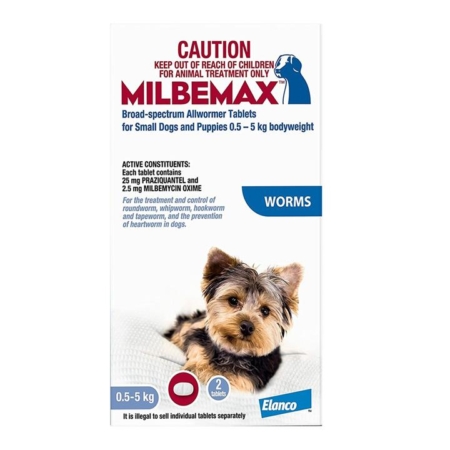 Milbemax Allwormer Tablets For Small Dogs 0.5 To 5 Kg 50 Tablet