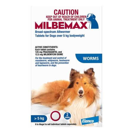 Milbemax Allwormer Tablets For Large Dogs 5 To 25 Kg 50 Tablet