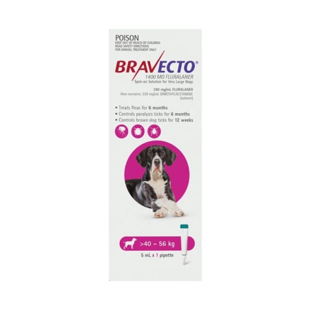 Bravecto Spot On For X-Large Dogs (40 - 56 Kg) Pink 2 Pack