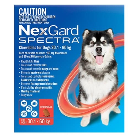 Nexgard Spectra Extra Large Dogs (30.1 - 60kg) Red 3 Pack