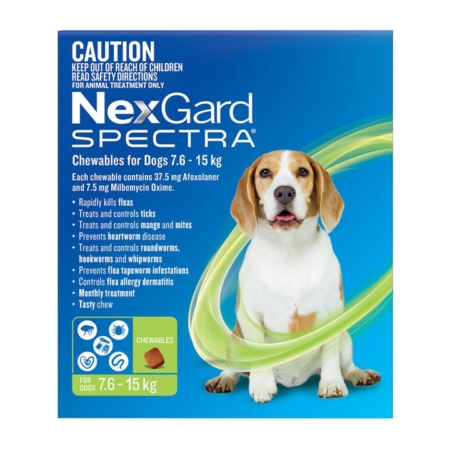 Nexgard Spectra Medium Dogs (7.6 - 15kg) Green 6 Pack