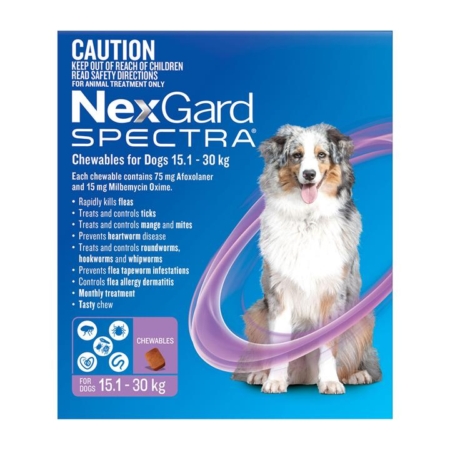 Nexgard Spectra Large Dogs (15.1 - 30kg) Purple 6 Pack