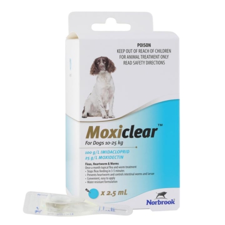 Moxiclear For Medium Dogs 10-25 Kg (Teal) 3 Pack