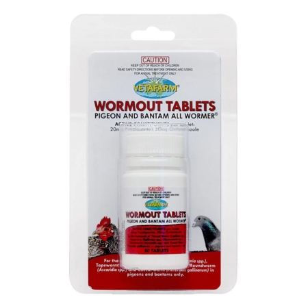 Vetafarm Wormout Tablets For Pigeons And Bantams Tablets 50 Tablet