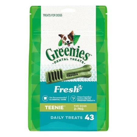 Greenies Fresh Dental Dog Treats For Dogs - Teenie (2-7 Kg)  340 Gm