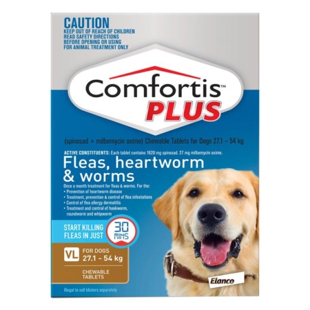 Comfortis Plus For Xlarge Dogs 27.1-54kg (Brown) 6 Chews