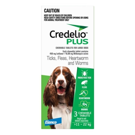 Credelio Plus For Large Dogs 11 - 22 Kg Green 3 Chews