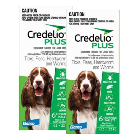 Credelio Plus For Large Dogs 11 - 22 Kg Green 12 Chews