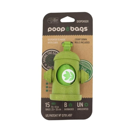 Poop Bags Biobased Hydrant Dispenser - 15 Bags  1 Pack