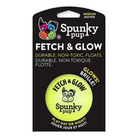 Spunky Pup Fetch & Glow Ball Medium (6cm) 1 Pack