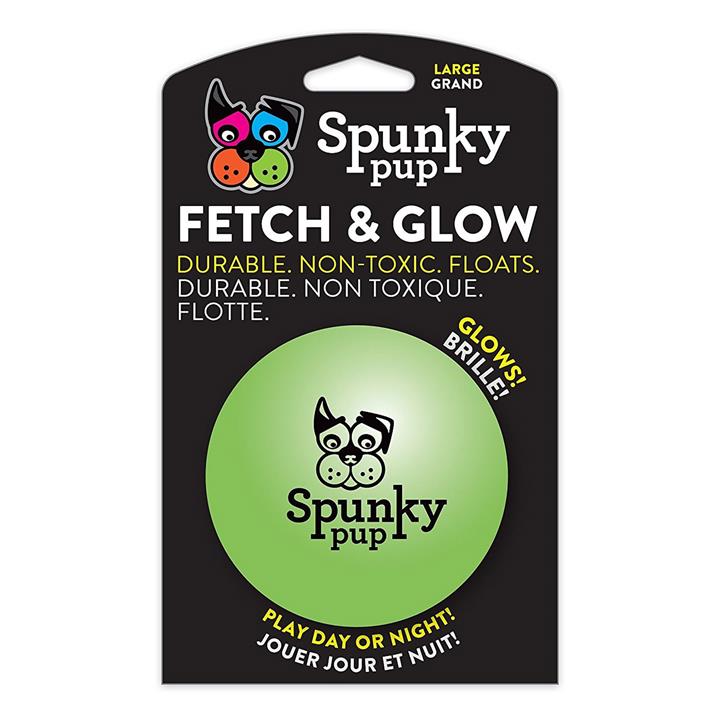 Spunky Pup Fetch & Glow Ball Large (9 Cm) 1 Pack