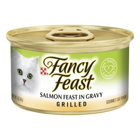 Fancy Feast Cat Adult Grilled Salmon Feast In Gravy 85g X 24 Cans  1 Pack