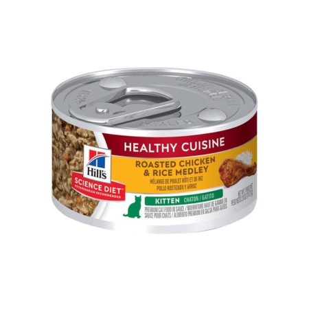 Hill's Science Diet Kitten Healthy Cuisine Chicken & Rice Medley Canned Cat Food 79 Gm 24 Cans