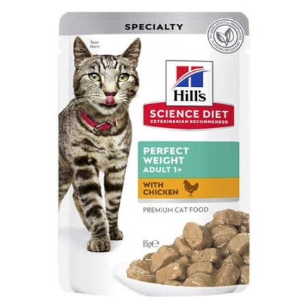 Hill's Science Diet Adult Perfect Weight Tender Chicken Cat Wet Pouch 85 Gm 12 Pouch