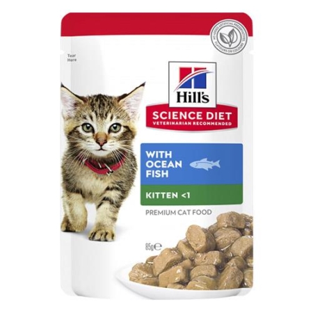 Hill's Science Diet Healthy Development Kitten Ocean Fish Wet Pouch 85 Gm 12 Pouch