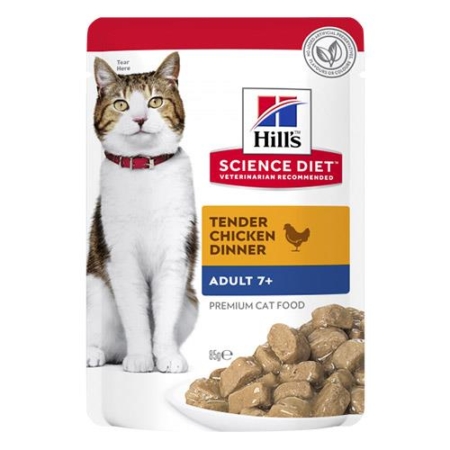 Hill's Science Diet Adult 7+ Cat Chicken Wet Pouch 85 Gm 12 Pouch