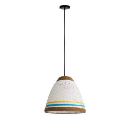 Trevis Paper Hanging Pendant Lamp - Brown & White