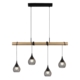 Vienna Wooden Hanging Pendant Lamp Four Lights - Black