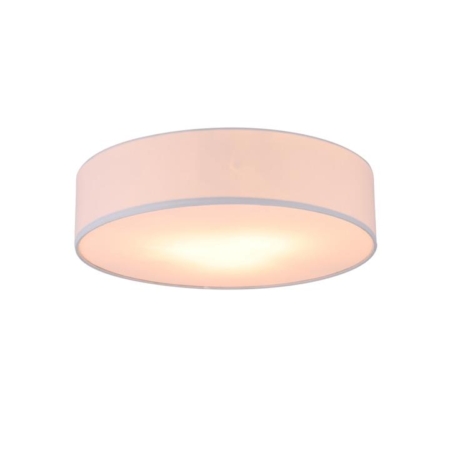 Apollo 3LT Round Ceiling Light Fabric Shade - White