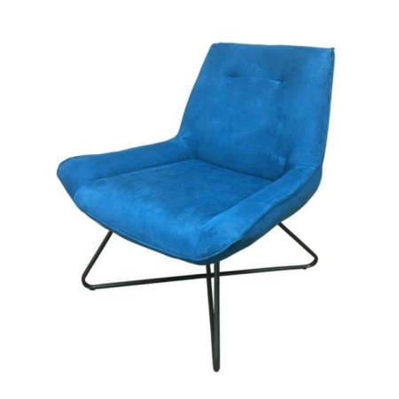 6IXTY Swing Modern Scandinavian Accent Lounge Chair - Blue