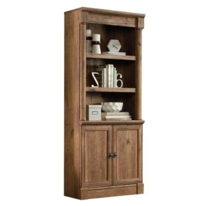 Palladia Library Display Bookcase With Doors Storage - Vintage Oak