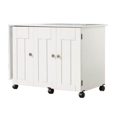 Sewing/Craft Mobile Cart Table Multi Purpose Storage Unit - Soft White