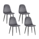 4 X Dining Chairs Dark Grey