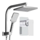 WELS 8'' Rain Shower Head Mixer Square Handheld High Pressure Wall Chrome