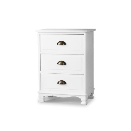 Vintage Bedside Table Chest Storage Cabinet Nightstand White