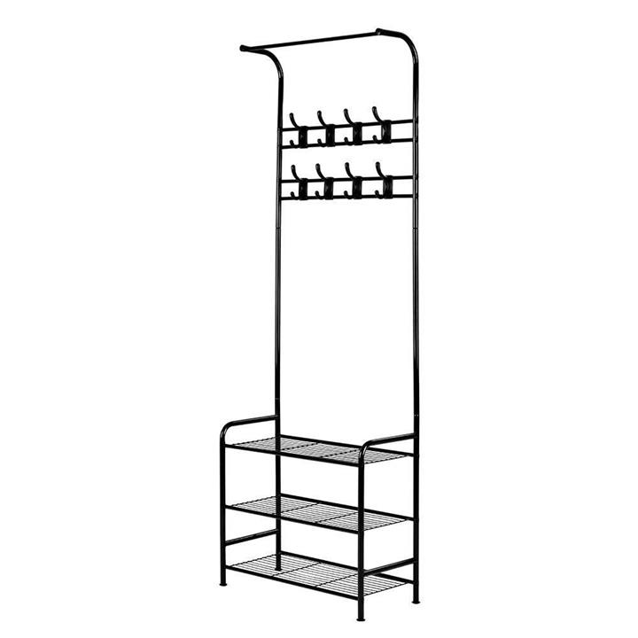 Clothes Rack Coat Stand Garment Portable Hanger Airer Organiser Shoe Storage Metal Black