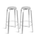 Set of 2 Outdoor Bar Stools Patio Furniture Indoor Bistro Kitchen Aluminum