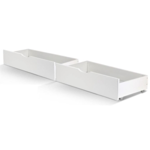 2x Storage Drawers Trundle for Single Wooden Bed Frame Base Timber White