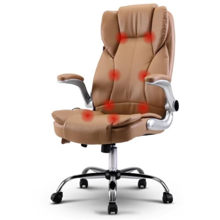 Massage Office Chair Gaming Chair Computer Desk Chair 8 Point Vibration Espresso