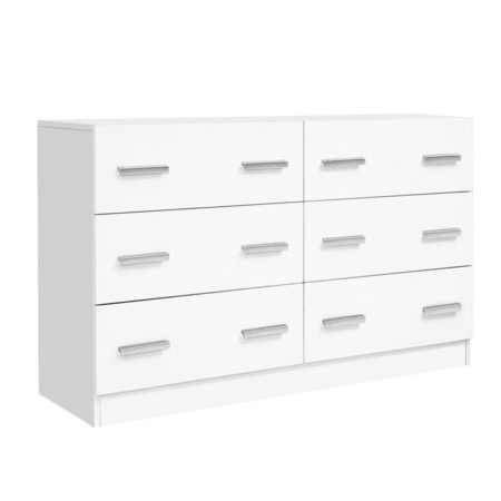 6 Chest of Drawers Cabinet Dresser Tallboy Lowboy Storage Bedroom White