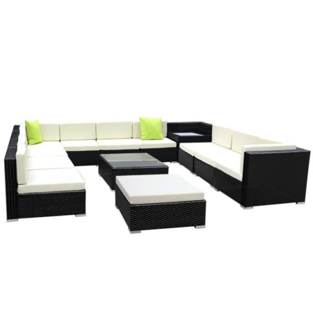 13PC Outdoor Furniture Sofa Set Wicker Garden Patio Lounge