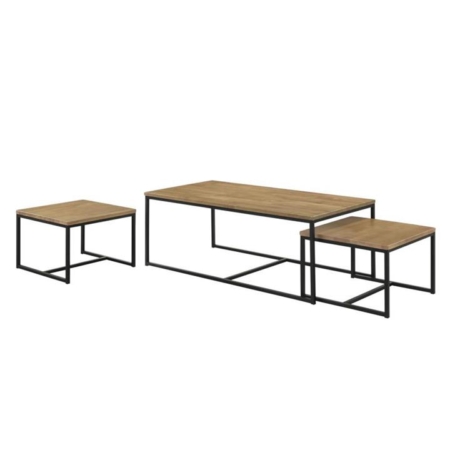 Vegas Nesting Coffee Table - Black Frame - Maple