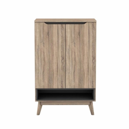 Chase Scandinavian Shoe Storage Cabinet With 2 Doors - Oak
